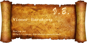 Viener Barakony névjegykártya